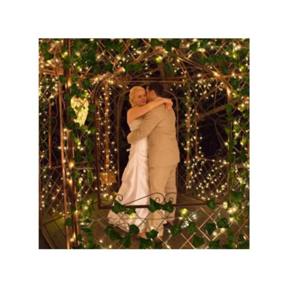 12 Pack Ivy Garland Hanging Plant 84 feet with 80 LED String Lights